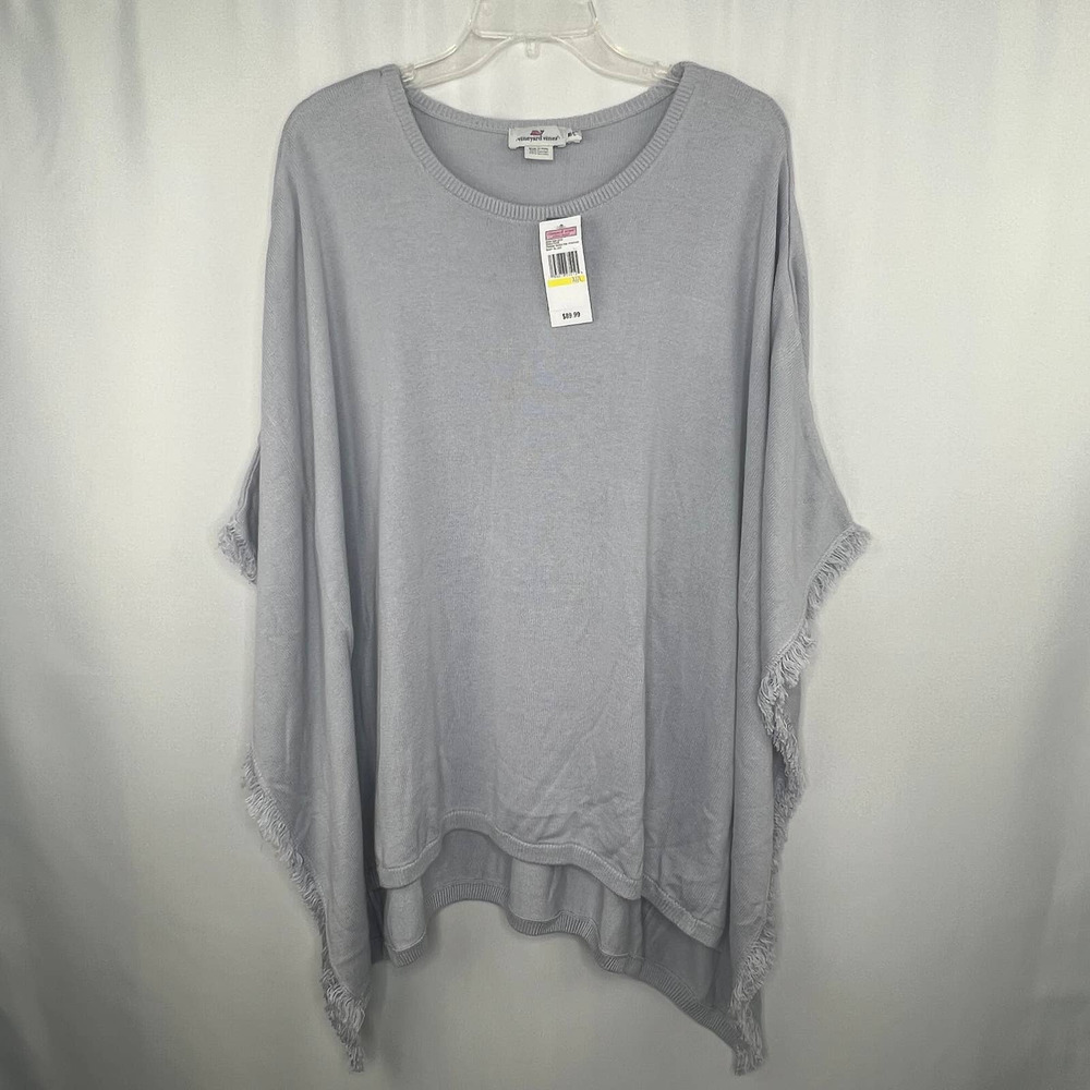 New Vineyard Vines Pull Over Knit Round Neck Poncho Size Medium Large